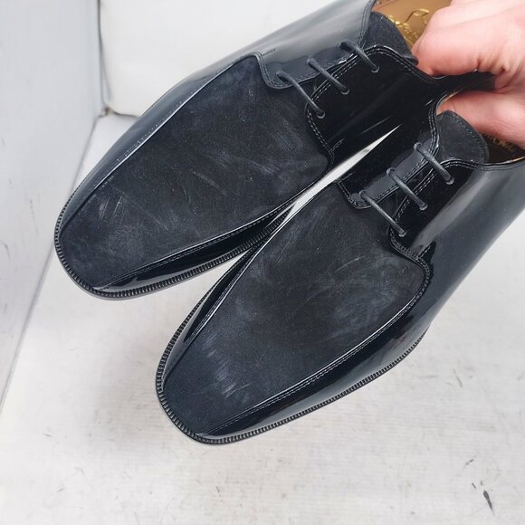 CHRISTIAN LOUBOUTIN MENS Marco Spike Patent Suede Lace Up Derby Shoe - Picture 3 of 11